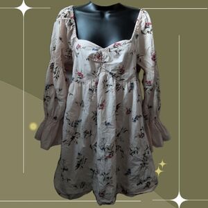 ✨by Anthropologie Long Sleeve Embroidered Mini Dress Size S